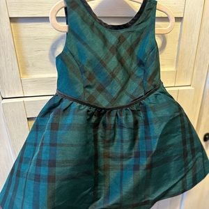 Green & black plaid holiday dress